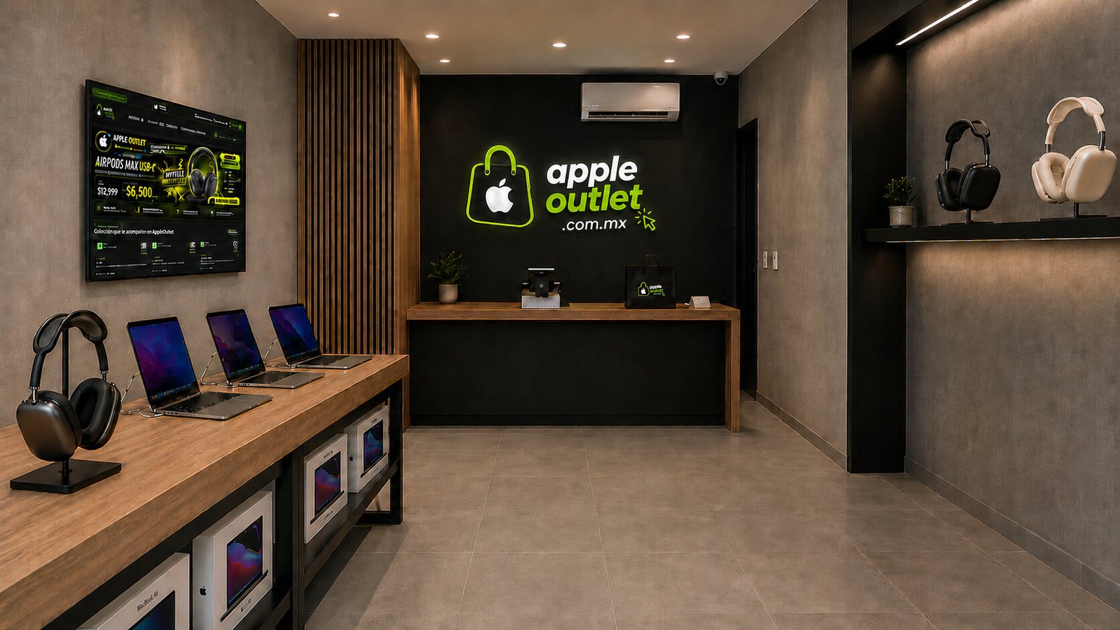Interior de la tienda tecnológica AppleOutlet México